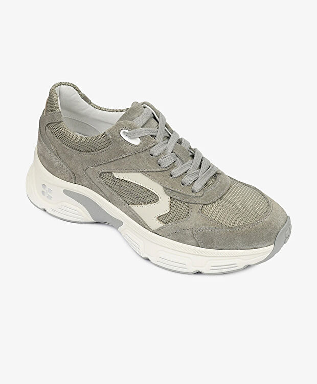 Kadın Gri Süet Hakiki Deri Sneaker Ayakkabı - 2