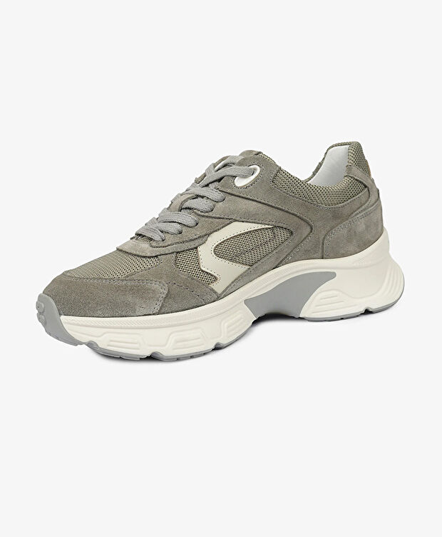 Kadın Gri Süet Hakiki Deri Sneaker Ayakkabı - 3