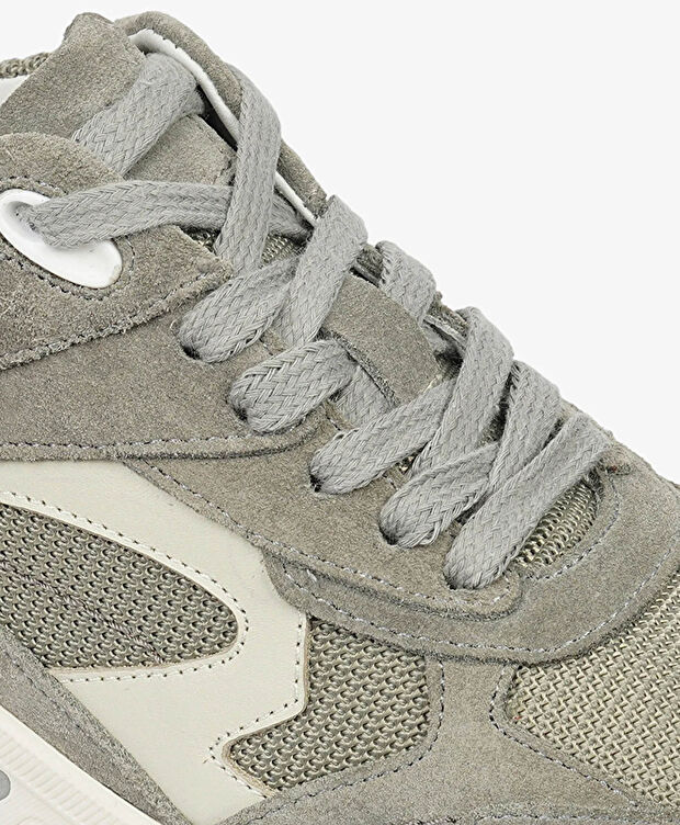 Kadın Gri Süet Hakiki Deri Sneaker Ayakkabı - 5