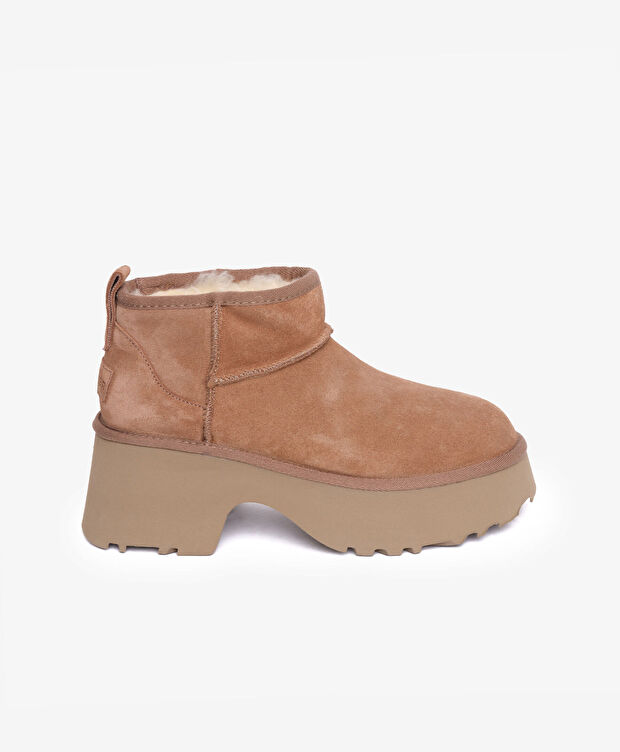 Kadın Taba Süet Hakiki Deri Topuklu Bot - 2