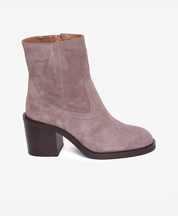 Kadın Vizon Süet Hakiki Deri Topuklu Bot - 2