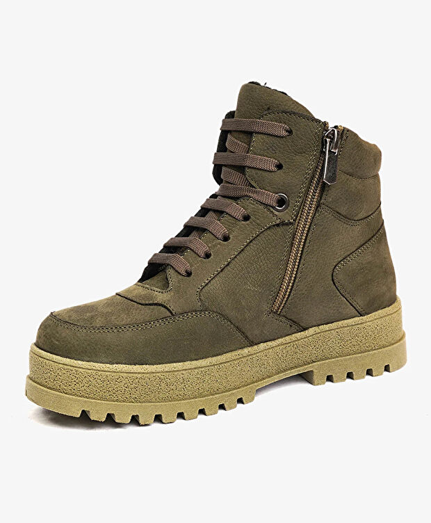 Erkek Çocuk Haki Hakiki Deri Bot - 3