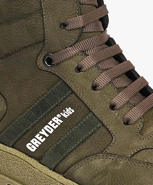 Erkek Çocuk Haki Hakiki Deri Bot - 5