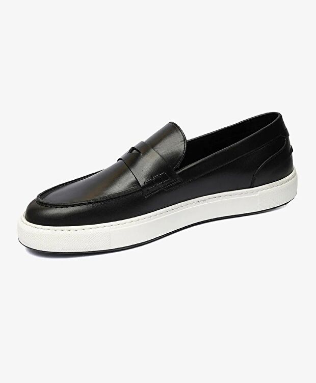 Erkek Siyah Hakiki Deri Casual Ayakkabı - 3