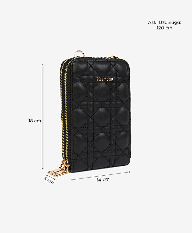 Kadın Siyah İki Bölmeli Çapraz Çanta - 6