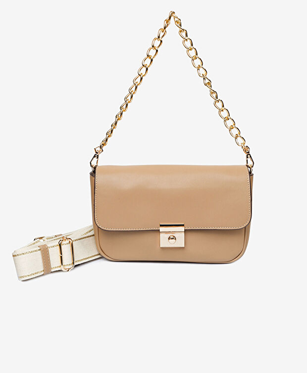 Kadın Vizon Tokalı Omuz Çantası - 1