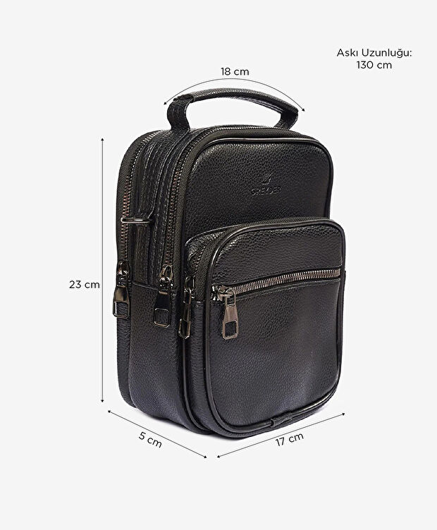 Erkek Siyah Çapraz Çanta - 6
