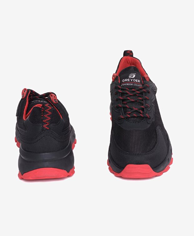 Siyah Kırmızı Su Geçirmez Ayakkabı - 5