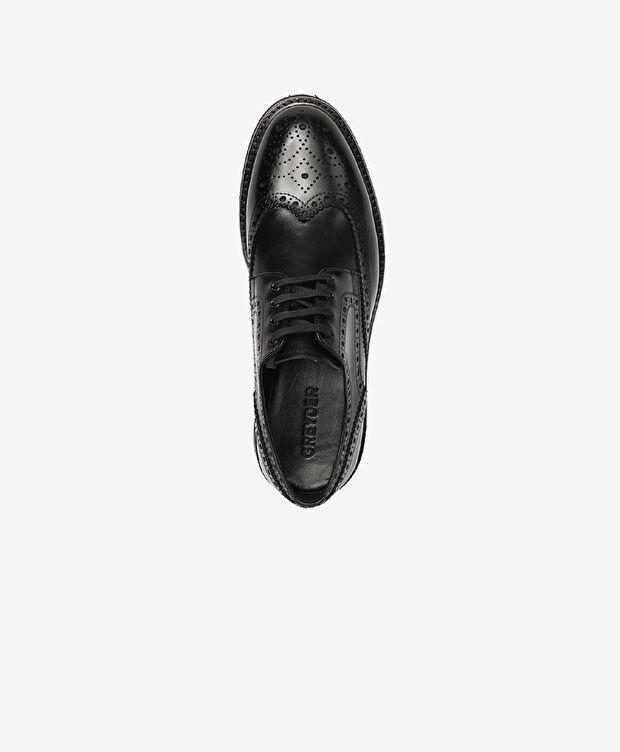 Erkek Siyah Hakiki Deri Klasik Ayakkabı - 3