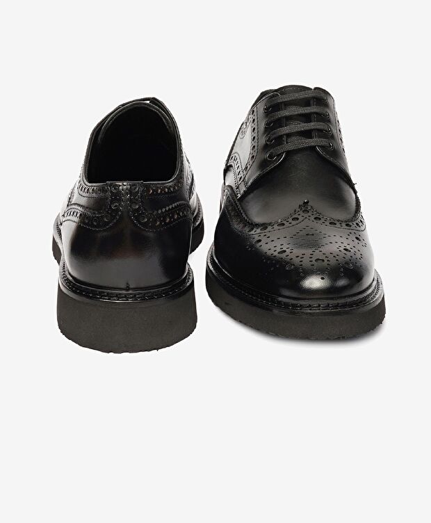 Erkek Siyah Hakiki Deri Klasik Ayakkabı - 6