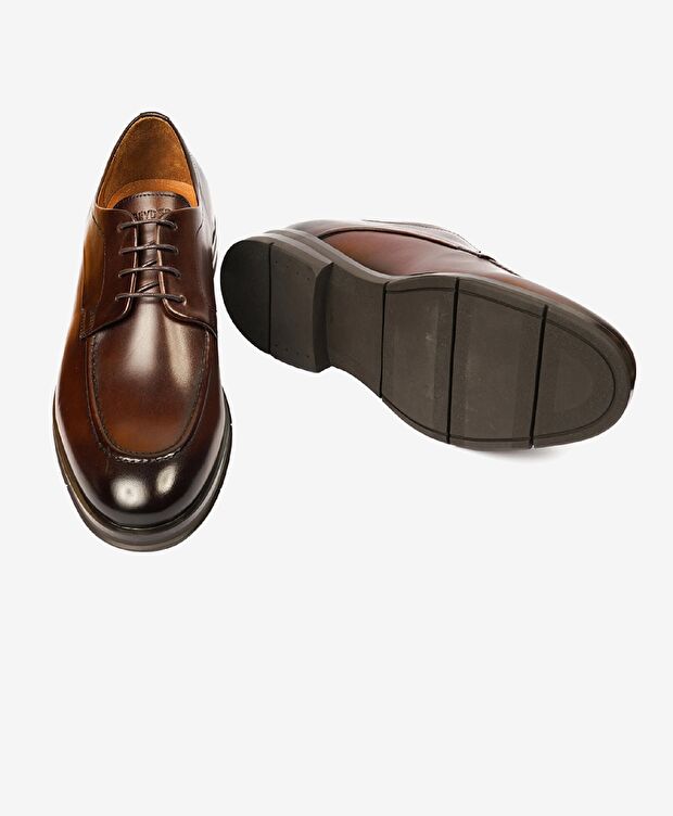 Erkek Kahverengi Hakiki Deri Klasik Ayakkabı - 5