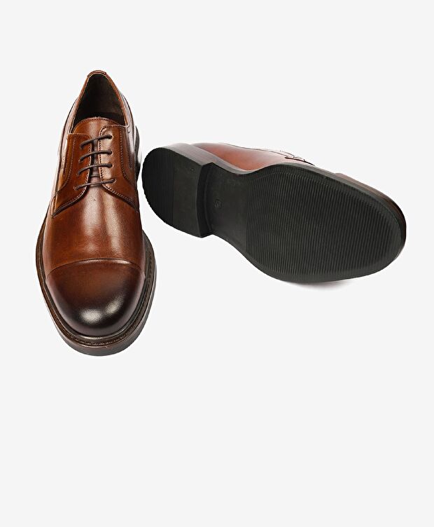 Erkek Kahverengi Hakiki Deri Termo Taban Klasik Ayakkabı - 5