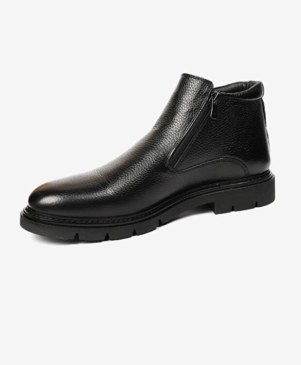 Erkek Siyah Hakiki Deri Klasik Bot - 2