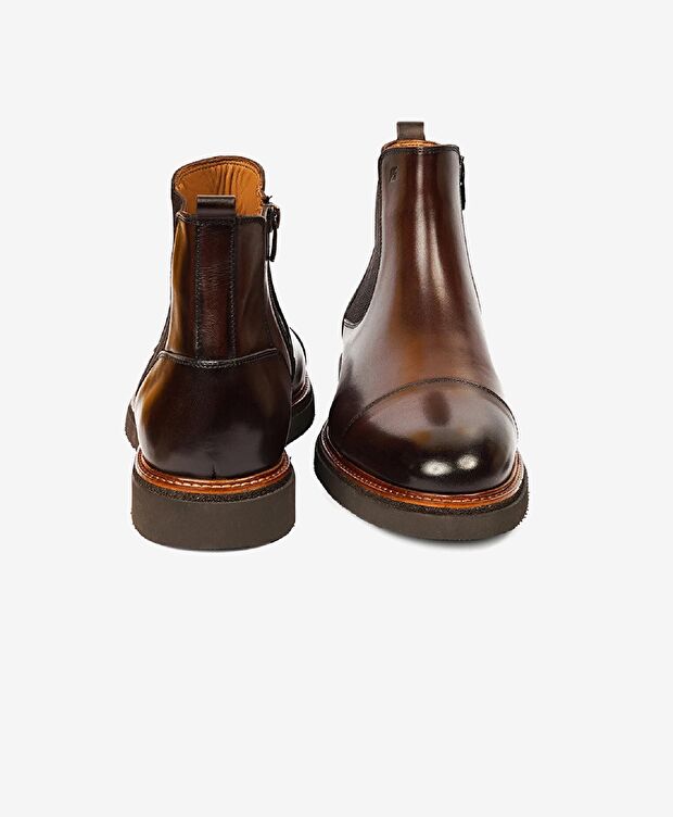 Erkek Kahverengi Hakiki Deri Klasik Bot - 6