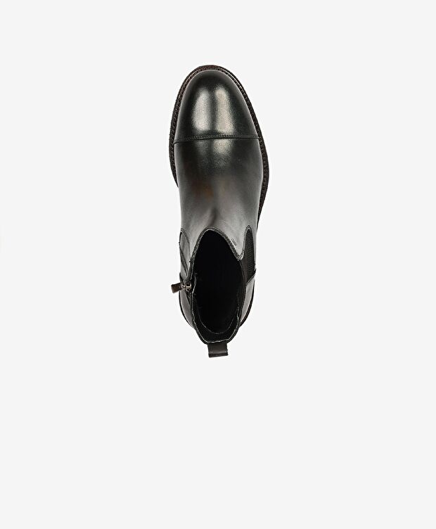 Erkek Siyah Hakiki Deri Chelsea Bot - 3