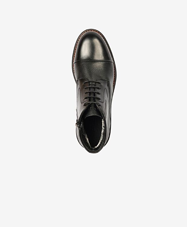 Erkek Siyah Hakiki Deri Klasik Bot - 3