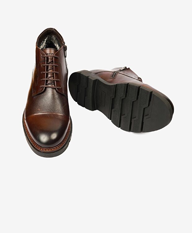 Erkek Kahverengi Hakiki Deri Klasik Bot - 4