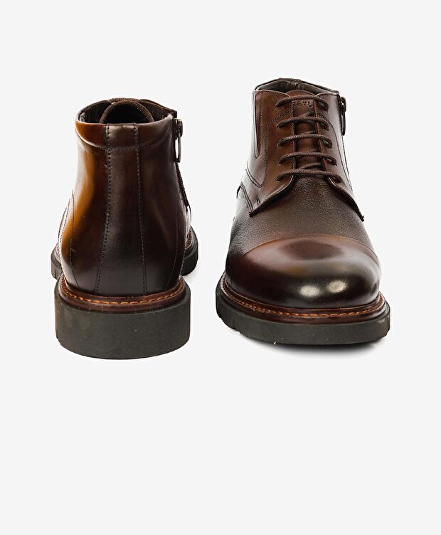 Erkek Kahverengi Hakiki Deri Klasik Bot - 5