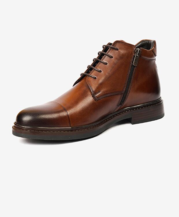 Erkek Kahverengi Hakiki Deri Termo Taban Klasik Bot - 2