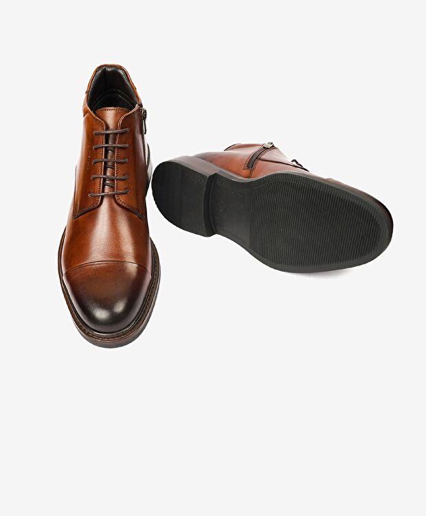 Erkek Kahverengi Hakiki Deri Termo Taban Klasik Bot - 5