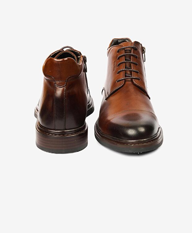 Erkek Kahverengi Hakiki Deri Termo Taban Klasik Bot - 6