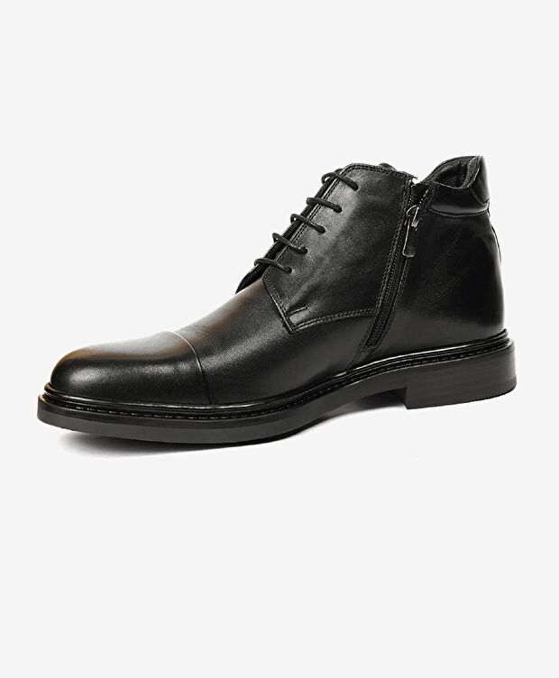 Erkek Siyah Hakiki Deri Klasik Bot - 2