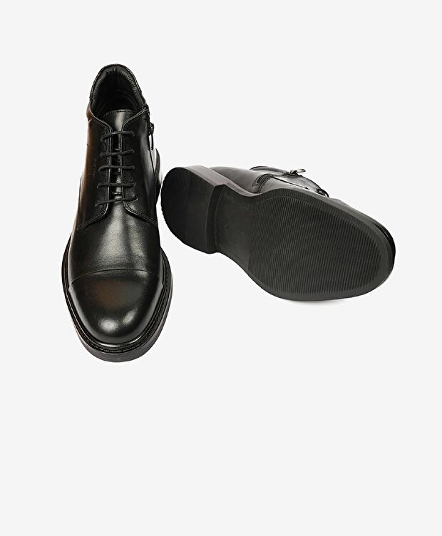 Erkek Siyah Hakiki Deri Klasik Bot - 5