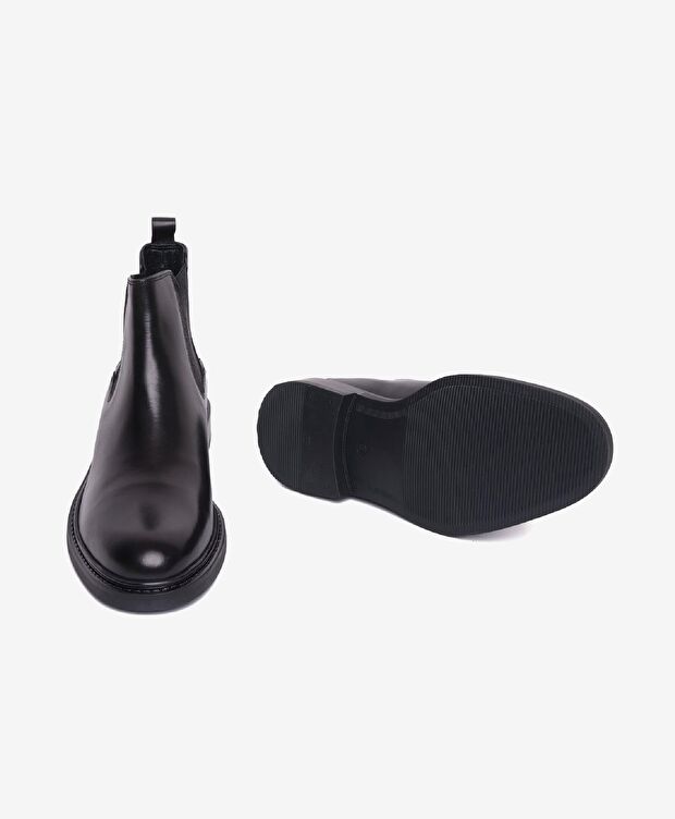 Erkek Siyah Hakiki Deri Chelsea Bot - 5