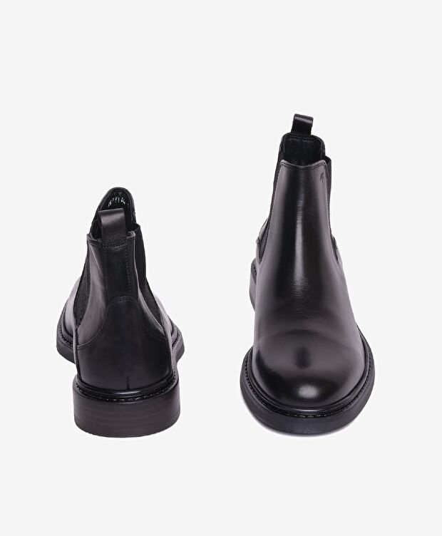 Erkek Siyah Hakiki Deri Chelsea Bot - 6