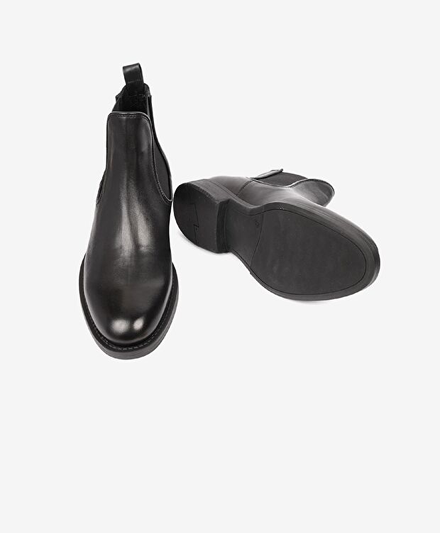 Erkek Siyah Hakiki Deri Chelsea Bot - 5