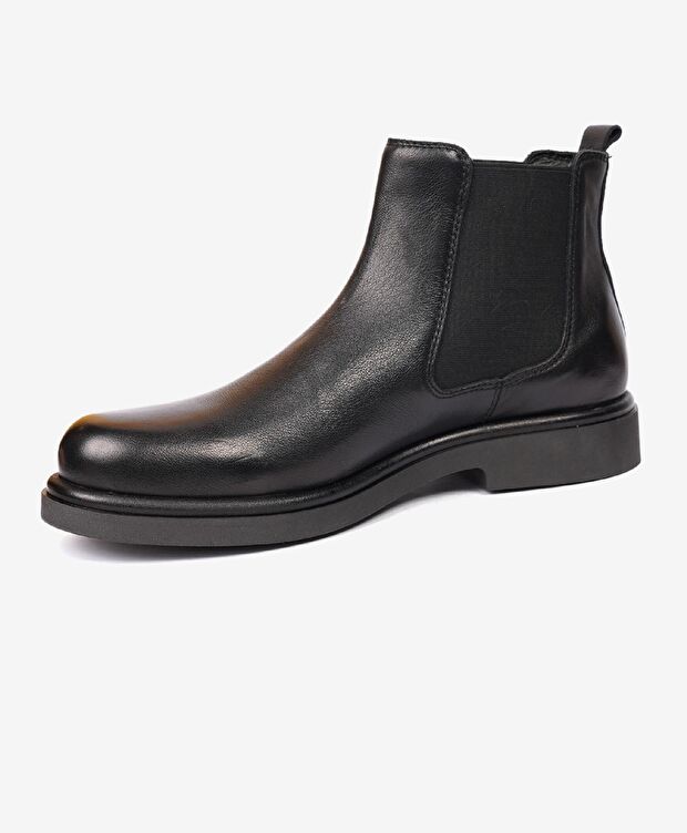 Erkek Siyah Hakiki Deri Chelsea Bot - 2