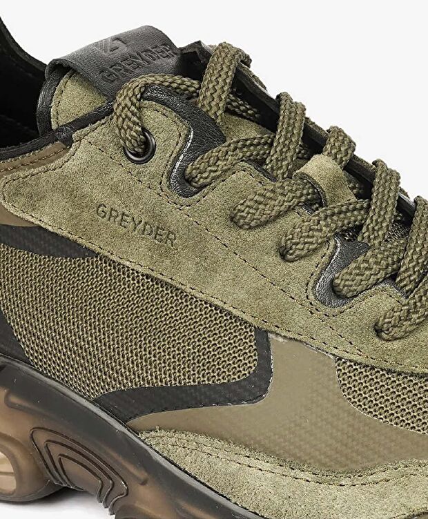 Erkek Haki Hakiki Deri Sneaker Ayakkabı - 4