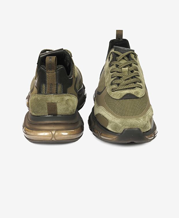 Erkek Haki Hakiki Deri Sneaker Ayakkabı - 6