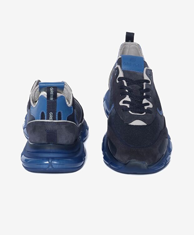Erkek Lacivert Hakiki Deri Sneaker Ayakkabı - 6