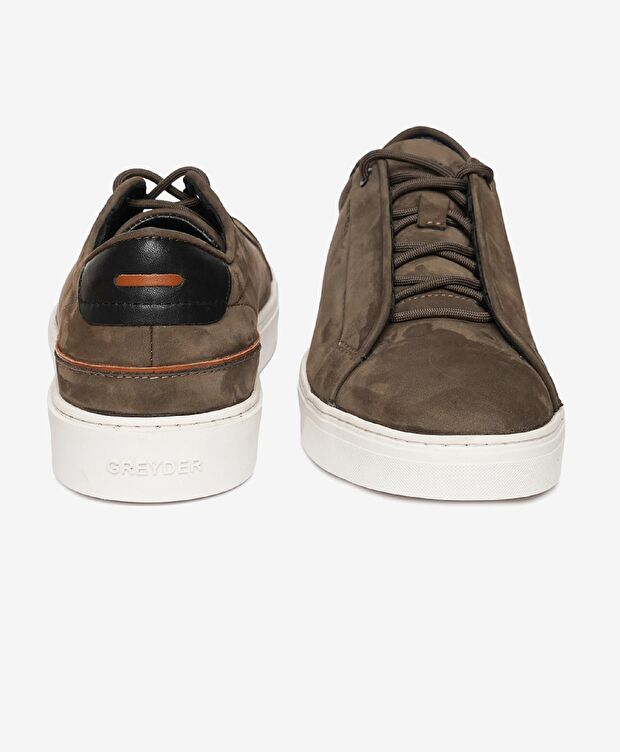 Erkek Duman Hakiki Deri Sneaker Ayakkabı - 6