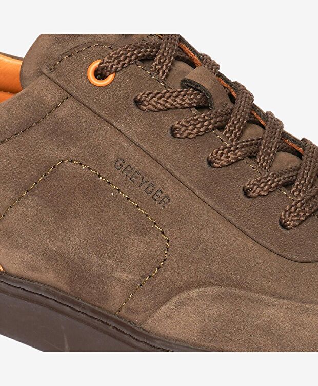 Erkek Duman Hakiki Deri Sneaker Ayakkabı - 5