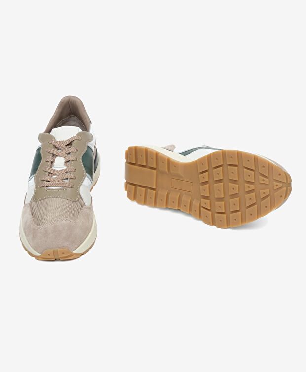 Erkek Vizon Hakiki Deri Sneaker Ayakkabı - 8