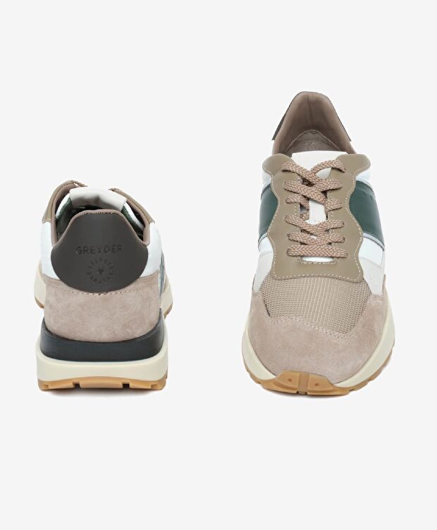 Erkek Vizon Hakiki Deri Sneaker Ayakkabı - 9