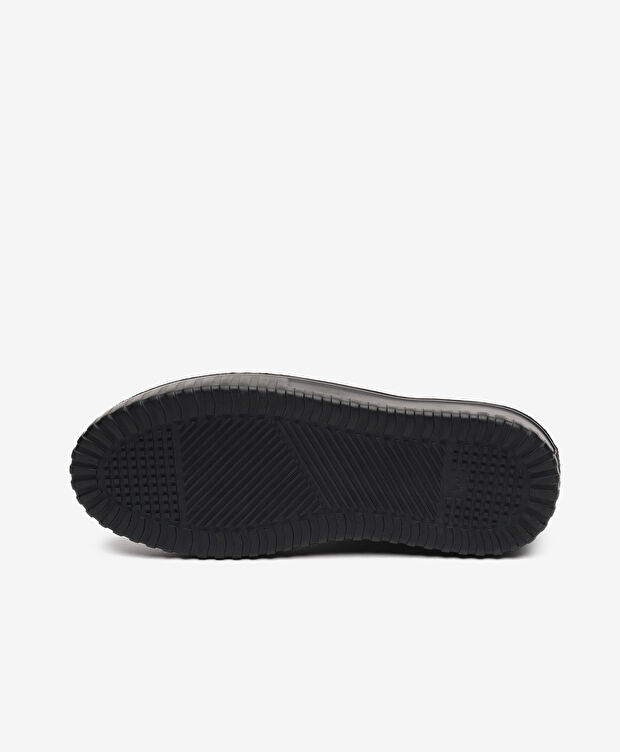 Erkek Siyah Hakiki Deri Sneaker Ayakkabı - 6