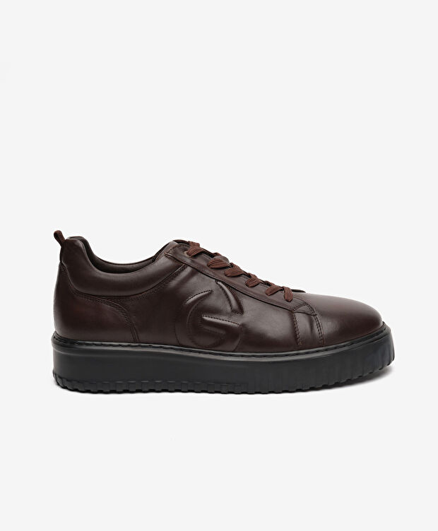Erkek Kahverengi Hakiki Deri Sneaker Ayakkabı - 1