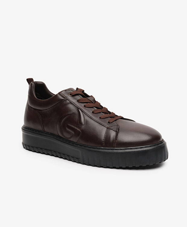 Erkek Kahverengi Hakiki Deri Sneaker Ayakkabı - 2