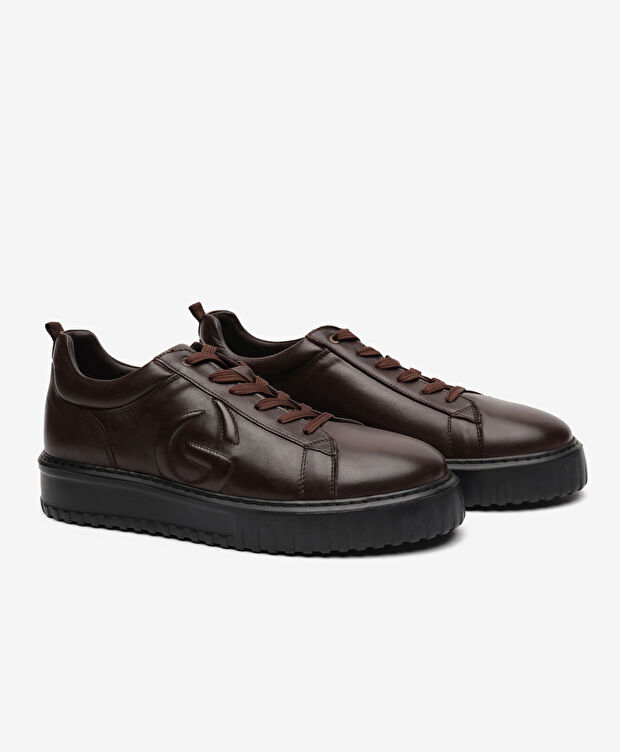 Erkek Kahverengi Hakiki Deri Sneaker Ayakkabı - 3