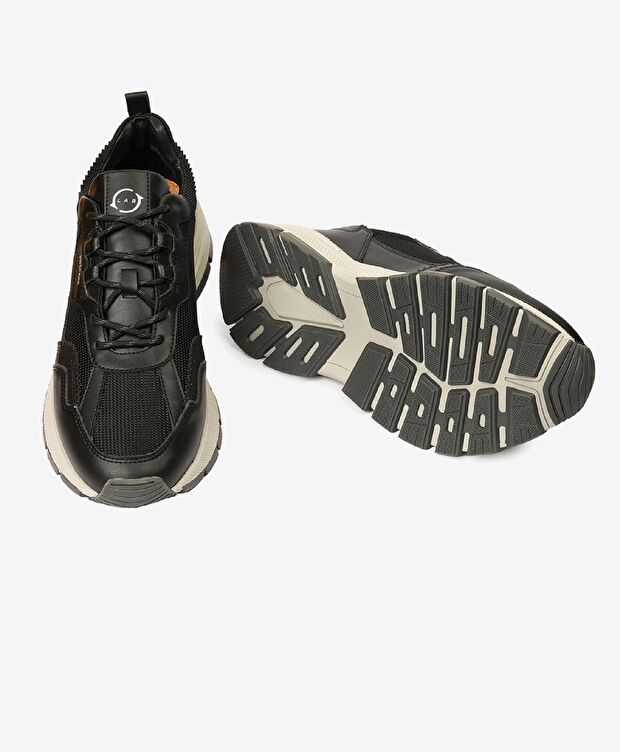 Greyder LAB Erkek Siyah Hakiki Deri Sneaker Ayakkabı - 6