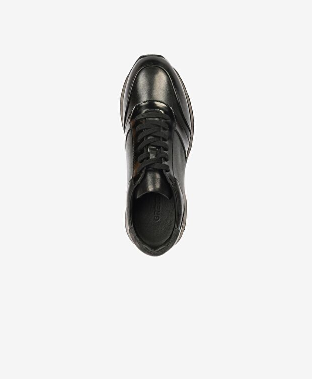 Erkek Siyah Hakiki Deri Sneaker Ayakkabı - 3