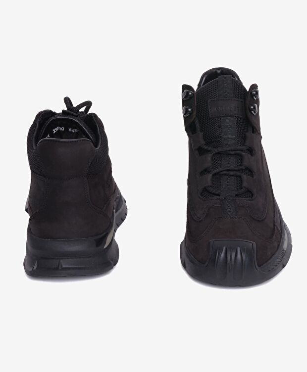 Erkek Siyah Hakiki Deri Sneaker Bot - 6