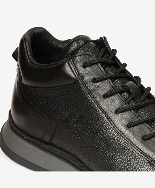 Erkek Siyah Hakiki Deri Sneaker Bot - 5
