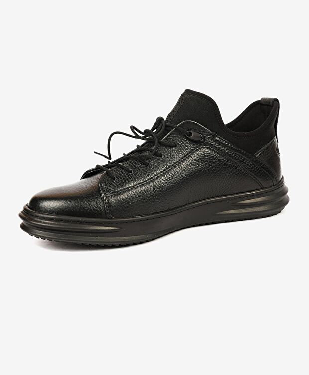 Erkek Siyah Hakiki Deri Casual Ayakkabı - 2