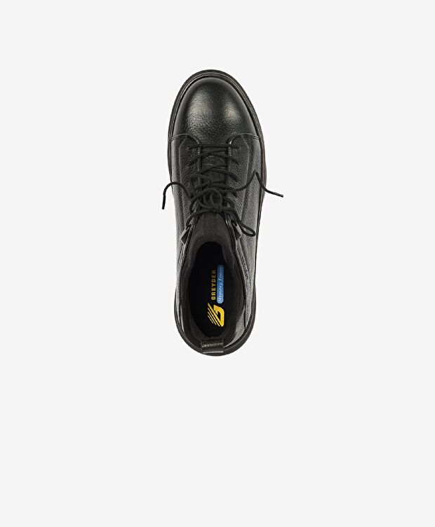 Erkek Siyah Hakiki Deri Casual Ayakkabı - 3