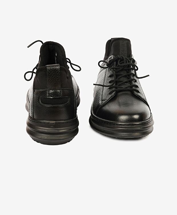 Erkek Siyah Hakiki Deri Casual Ayakkabı - 6