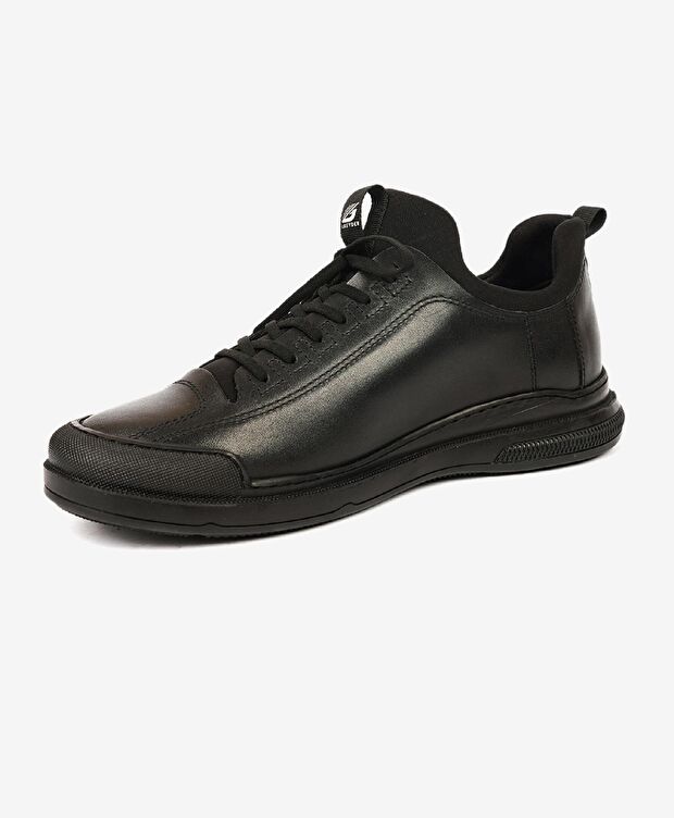 Erkek Siyah Hakiki Deri Casual Ayakkabı - 2